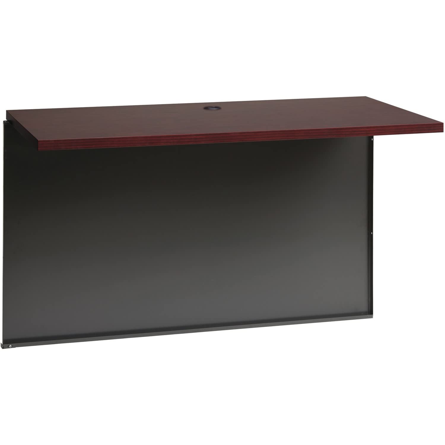 Lorell Mahogany Laminate/Charcoal Modular Desk Series, 48" x 24"