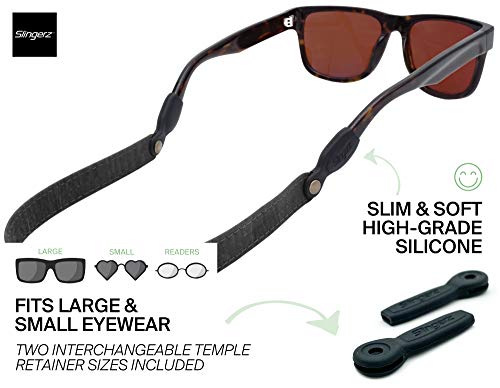Image of SLINGERZ Wide Cork Sunglass Strap - Comfortable Eyewear Retainer for Outdoor Use