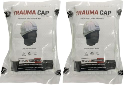 Image of Rescue Essentials First Aid Trauma Cap Emergency Head Bandage (Pack of 2)