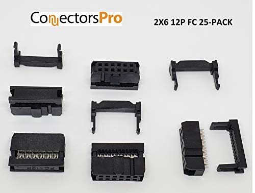 Pc Accessories - Connectors Pro 25-Pack 2X6 12P Fc 2.54Mm 0.1" Pitch Dual Row Idc Sockets For Flat Ribbon Cable, 12 Pins Female Connectors 25-Pk #TOP1
