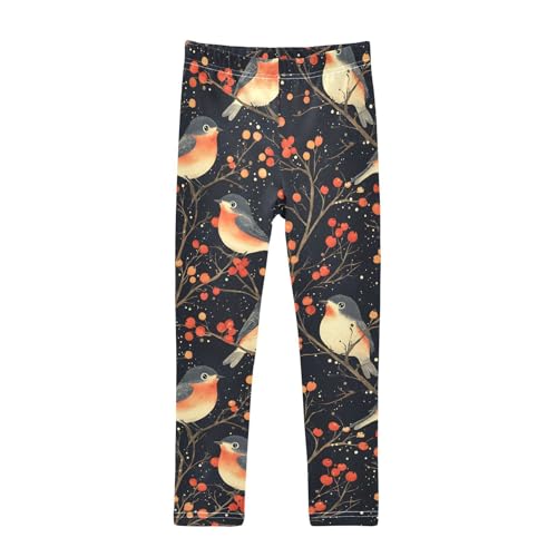 Bird Berry Girls Leggings Soft Stretch Workout Yoga Dance Pants for Kids Casual Tights