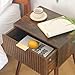 Mid Century Modern Nightstand, Small End Tables Living Room, Accent Bedside Table with Drawer for Bedroom and Small Space, Rustic Brown
