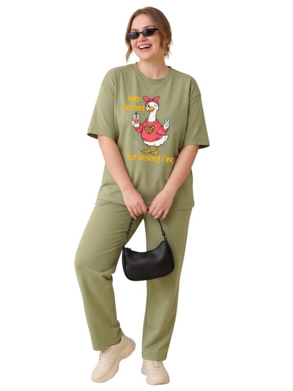 my swag Women Night Suit Set with Half Sleeve T-Shirt & Pajama | Soft Comfortable Sleepwear Lounge Wear Co Ord Set for Women-picture-5