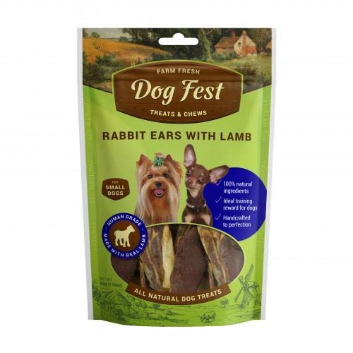 Dog Fest Rabbit ears with lamb for mini dogs treat 55g