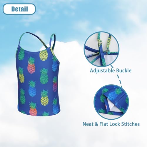 Image of Girls 3 Piece Swimsuits Set Long Sleeve Rash Guard Tankini Bathing Suits for Girls Beach Swimwear Set 3-16 Years