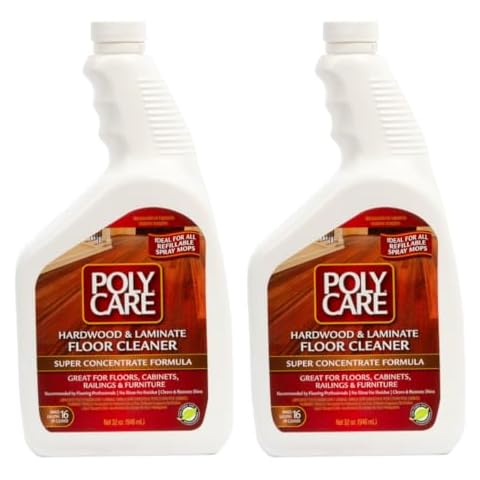 POLYCARE Hardwood Floor Cleaner Super Concentrate - 32 Fl Oz (2 Pack) - Fresh- Dilute Concentrate with Water for Spray Mops and Spray Bottles - Residue-Free Floor Cleaning Solution Cover