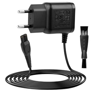 15V 1M HQ8505 Ladegerät Ladekabel für Philips Rasierer, Kompatibel mit Philips 3000 5000 7000 9000 HC5630 MG5750 MG7745 QP6510 QP6651 BG5020 Barttrimmer Netzteil mit BartreinigUngsbürste
