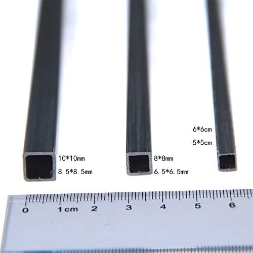 4pcs 10mm Square Rectangular Carbon Fiber Tube 10x10x8.5x8.5x500mm(pultrusion)