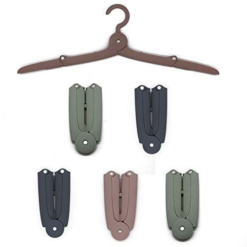JSF 6 Pcs Portable Travel Folding Plastic Clothing Hangers for Clothes for Holiday Camping and Home Travel Foldable Clothes Drying Rack Hangers