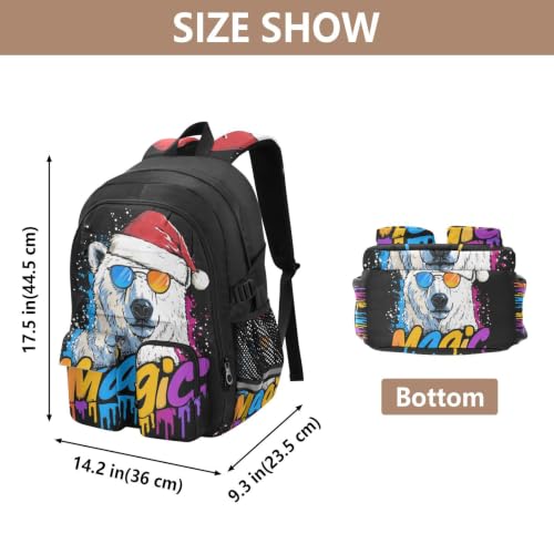 Mochila de computadora ligera de 17.5 pulgadas con compartimentos Drip Magic Bear 3