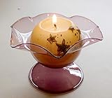  Kerzenhalter Glas Kugelkerze Teelichthalter Windlicht Seerose Kerzenständer Glas rose handmade