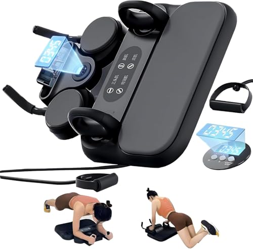 Image of NEW 6-in-1 Premium Push-Up Board & Ab Wheel Set – Multifunctional Home Workout Equipment for Strength Training, Calisthenics, Core & Full-Body Workouts – Includes Plank Board – Men & Women (Black)