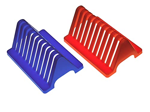 MUHWA Lab Electrophoretic Gel Glass Drying Rack Holder, Orange/Blue, Pack of 2