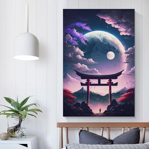 Magnifique affiche japonaise sur toile de qualité supérieure pour décoration murale