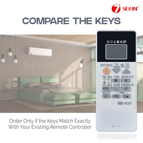 Image of 7SEVEN Compatible AC Remote with Mitsubishi Electric Air Conditioner and Suitable for Split and Window AC, Exactly Match Each Key of Remote with RU18a Original remotes Control