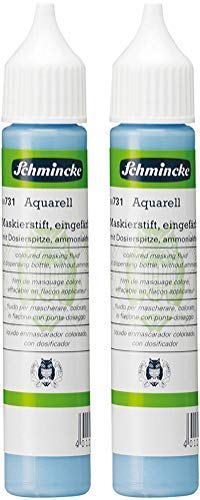 2 pcs Schmincke Masking Fluid 25ml Blue Dispensing Bottle 2 Pack de ahorro Schmincke maskier lápiz eingefärbt, 25 ml (France Import)