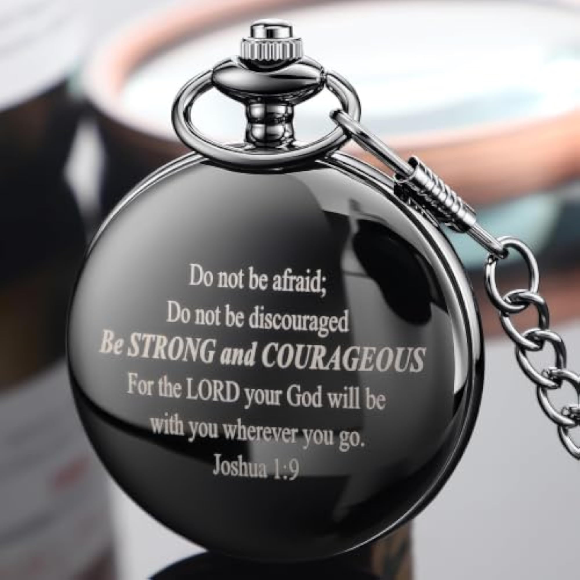 Bible Verse Vintage Quartz Pocket Watch, Gift for Him