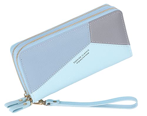 ▲ Potente struttura interna - Il portafoglio donna lungo è ben progettato, 8 scomparti per carte, 4 ampi scomparti, 2 scomparti per banconote lunghi, 1 tasca portamonete con cerniera, spazio sufficiente e uno scomparto spazioso per contenere carte di credito, banconote, monete, cellulare, passaporto e altri piccoli oggetti.