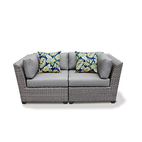 TK Classics FLORENCE-02a 3 Piece Outdoor Wicker Patio Furniture Set