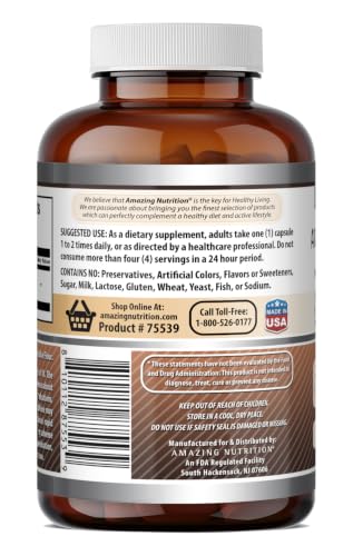 Image of Amazing Formulas Caffeine 200 Mg per Serving | Capsules | Non-GMO | Gluten-Free | Made in USA (1 Pack, 500 Count)