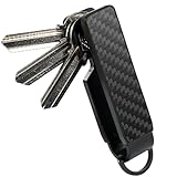 CAXGEK Key Organiser, 75mm Aluminium Key Holder, Compact Design with Easy Access, Carbon Fiber.