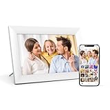 Connected Seasons 8” WiFi Digital Picture Frame (White Color) – HD Touchscreen, Instant Photo & Video Sharing via App, 16GB Storage, Auto-Rotate, No Subscription (White Color)