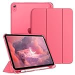 FINTIE Case for iPad (A16) 11th Generation 11 Inch (2025), iPad 10th Generation 10.9 Inch (2022) - Ultra Slim Cover with Matte Back Shell Built-in Pencil Holder, Auto Wake Sleep, Pink