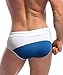 MIZOK Mens Bikini Swimsuit Swim Briefs Sexy Low Rise Swimwear with Adjustable Drawstring (Blue, M)
