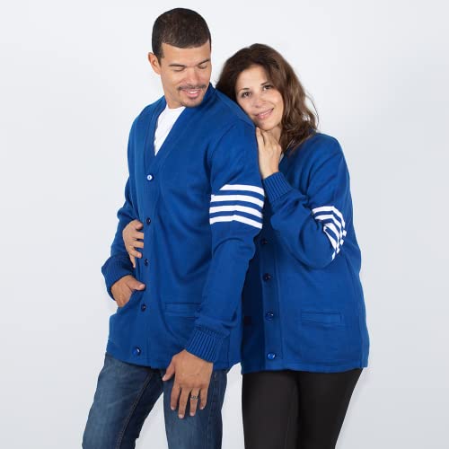 Image of Stewart & Strauss Cardigan Varsity Letter Sweater | American style button front letter sweater knit since 1977, heavyweight and ready for chenille letters and patches