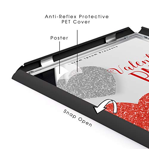 M&T Displays Snap Poster Frame 24x36 Inch Black 1