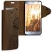 Produktbild kalibri Motorola Moto X4 Hülle - Leder Handyhülle für Motorola Moto X4 - Handy Wallet Case Cover - Kompass Vintage Design Braun