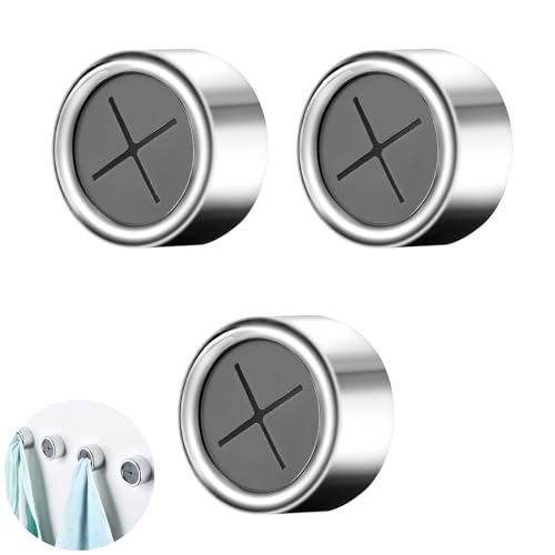 LeeQunQ 3 Pieces Tea Towel Holders for Kitchens, Tea Towel Hooks, Premium Adhesive Round Towel Holder, for Bathroom, Kitchen and Home, No Drilling Required