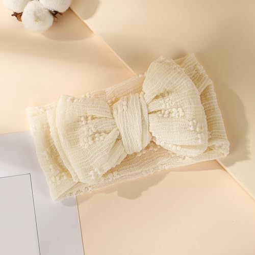 Double Layer Butterfly Knot Headband for Baby Girls, Lace Mesh Hair Ribbon Headwear with Delicate Lace Detailing4
