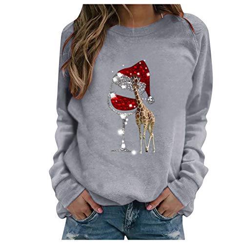 MINYING Mode Femmes Capuche Impression Animale Manches Longues Pull Chemisiers Sweat Hauts Chaud Blazer à Blousons Jacket Sweats Cire Sweat-Shirt et Imprimé Animalier Pas Cher Cover