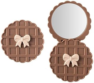 SMTPTL Pocket Makeup Mirror | Small Compact Face Mirror for Makeup | Cute Waffle Design Portable Pocket Size Mirror for Pu Price In India