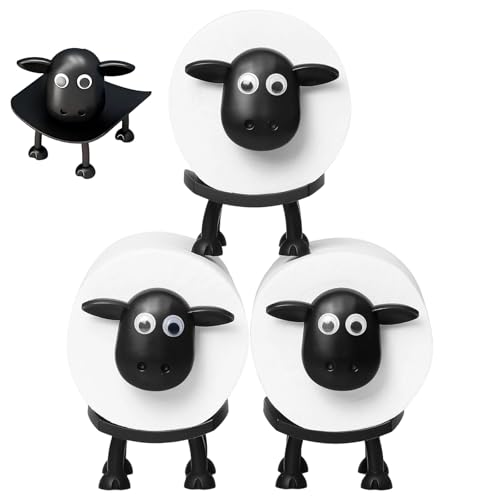 3 Pcs Sheep Toilet Roll Holder Adorable Animal Toilet Roll Holder Novelty Toilet Roll Holders 3 Set Charming Bathroom Accessory Sheep Gifts for Housewarming and Home Decor