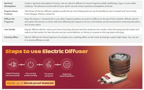 Image of Sheesham Wooden Kapoor Dani, Premium Camphor Diffuser For Home Bakhoor Burner Kapoor Electric Kapoor Dani For Puja, Aroma Diffuser,