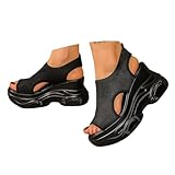 Sandalias ortopédicas para caminar con cómodo soporte de arco para mujer, sandalias de plataforma de malla transpirable, para deportes, verano, al aire libre, senderismo, correa ajustable, plataforma