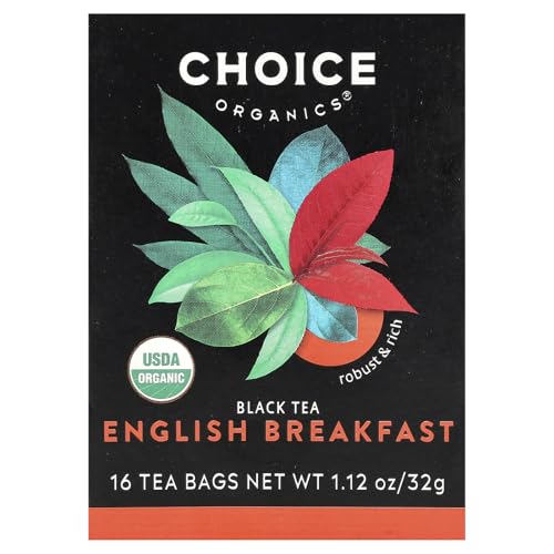 Choice Organics - Organic English Breakfast Tea (1 Pack) - Fair Trade - Compostable - Contains Caffeine - 16 Organic Black Tea Bags