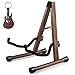PlutuX - Supporto per chitarra in legno per acustico, elettrico, classico, chitarra, basso, ukulele, supporto pieghevole per chitarre portatile, supporto per strumenti musicali Sol Nature Black Walnut