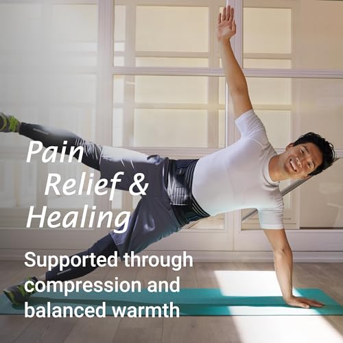 Actimove® SPORTS EDITION Back Support, 4 Stays with Adjustable Double Layer Compression - For Pain Relief with Comfort – Black, Medium