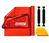 VViViD Red Crystal Tint Frosted Automotive Headlight Air-Release Adhesive Vinyl Film 16 Inch by 4 Foot Roll Including Yellow Detailer Squeegee and 2 Black Felt