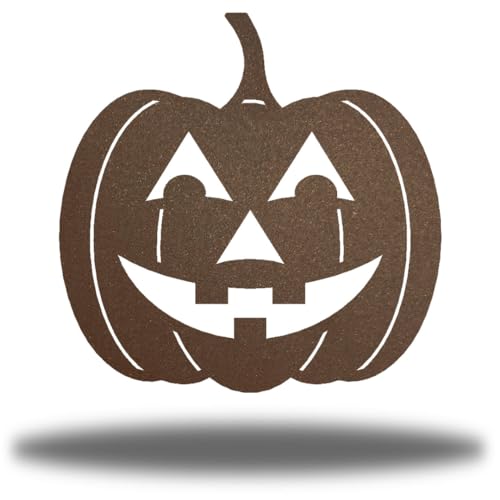 Riverside Designs Happy Jack O'Lantern | Autumn Metal Art Holiday Steel Décor | Multiple Sizes and Colors | Made in USA (24", Rust)