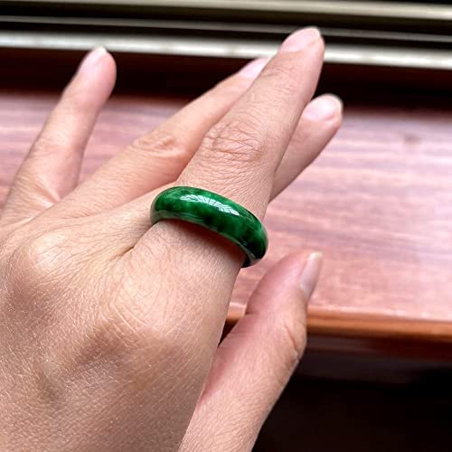 Bxsmnh Genuine Green Jade Ring Band For Women Men Chinese Natural Good Luck Emeral Jewelry Jadeit Rings thumb #3