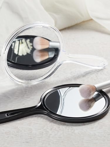 Macaki Hand Mirror, Double-Sided 1X/5X Magnifying Mirror with Handle, Acrylic, 8.3" L x 4.5" W, Clear, Pack of 1 80g