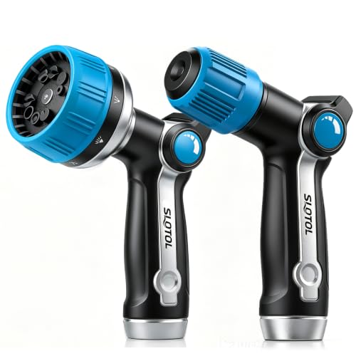 2-Pack-Garden-Hose-Nozzle-Heavy-Duty-Metal-Sprayer-with-Adjustable-Spray-Patterns-Easy-Water-Flow-Control-Leak-Proof-Design 2 Pack Garden Hose Nozzle, Heavy Duty Metal Sprayer with Adjustable Spray Patterns, Easy Water Flow Control & Leak Proof Design - Image 1