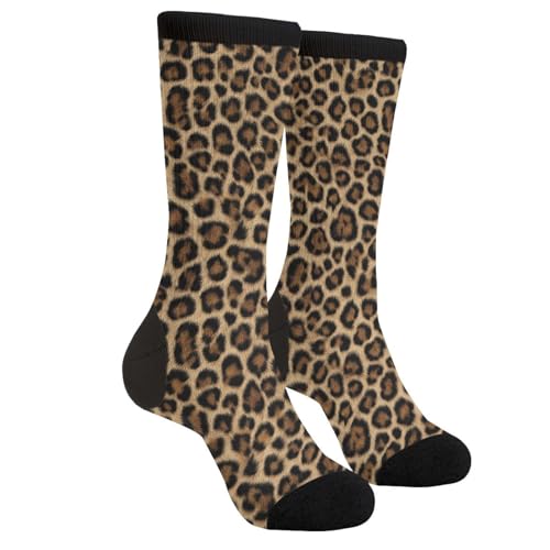GJLNTRF Cheetah Socks Funny Leopard Novelty Socks Casual Athletic Crazy Crew Socks For Women Men