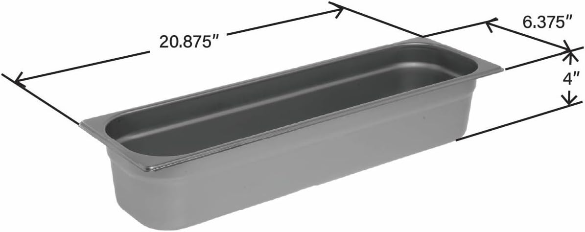 HUBERT Steam Table Pan Hotel Pan 1/2 Size Long Stainless Steel - 4" D