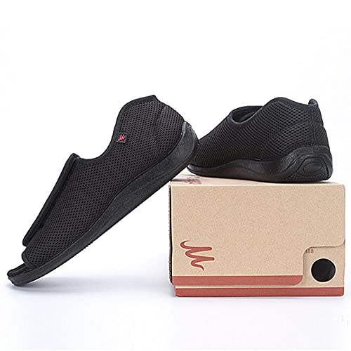 Chaussures diabétiques réglables avec semelles minces, légères et soft noires - 7