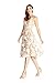 Dress the Population Women's Elisa Floral, Midi, Fit and Flare, V-Neck Dress, Dusty Pink Mult, XX-Large